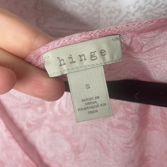 Hinge Pink Paisley Style Ruffle Hem Top - Picture 6 of 10